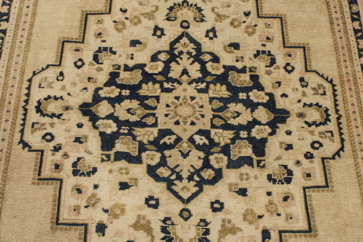 5x10 Ivory and Blue Turkish Tribal Runner