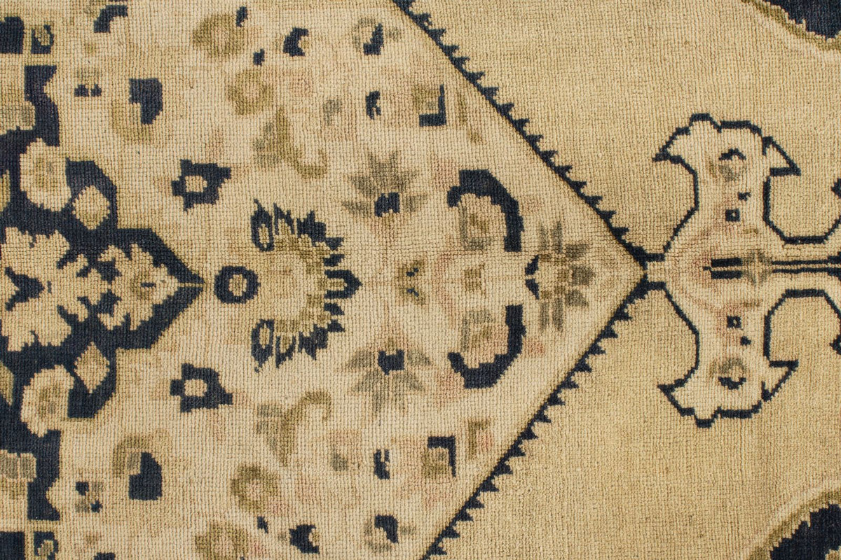 5x10 Ivory and Blue Turkish Tribal Runner