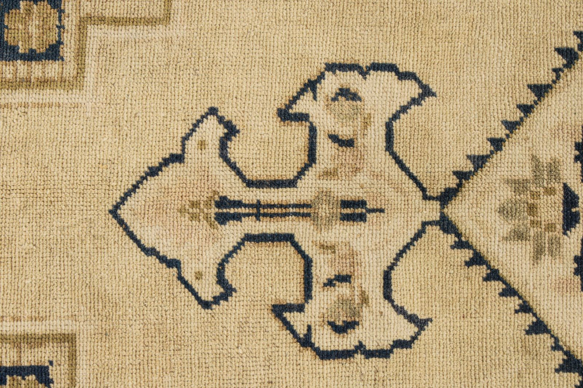 5x10 Ivory and Blue Turkish Tribal Runner