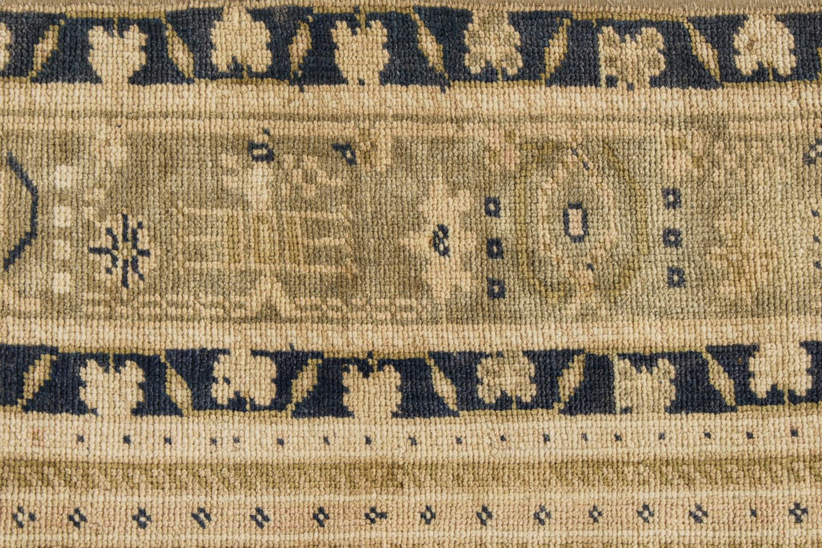 5x10 Ivory and Blue Turkish Tribal Runner