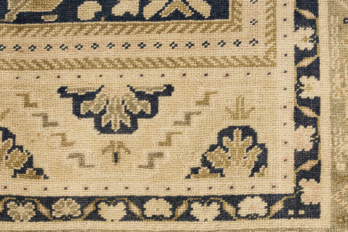 5x10 Ivory and Blue Turkish Tribal Runner
