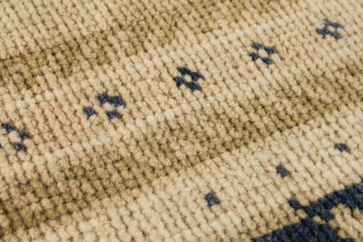 5x10 Ivory and Blue Turkish Tribal Runner