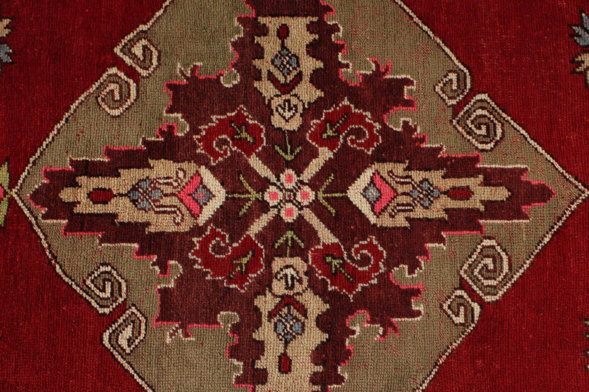 4x11 Red and Green Turkish Tribal Runner