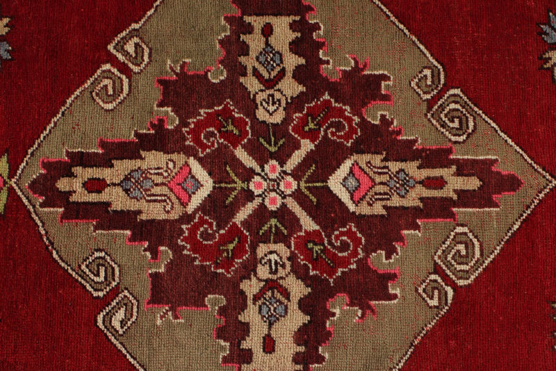 4x11 Red and Green Turkish Tribal Runner