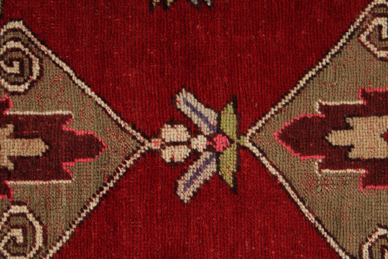 4x11 Red and Green Turkish Tribal Runner