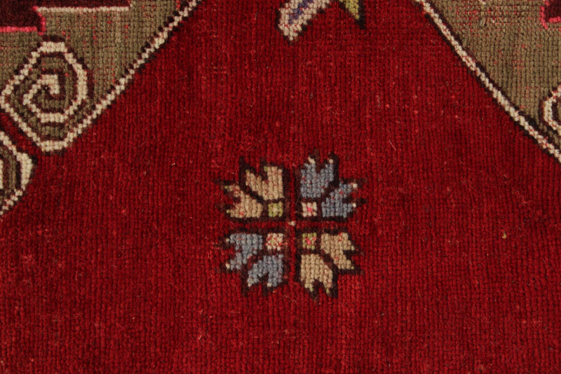 4x11 Red and Green Turkish Tribal Runner