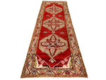 4x11 Red and Green Turkish Tribal Runner