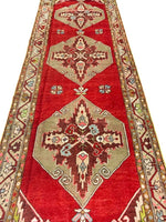 4x11 Red and Green Turkish Tribal Runner