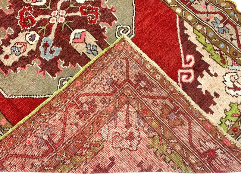 4x11 Red and Green Turkish Tribal Runner