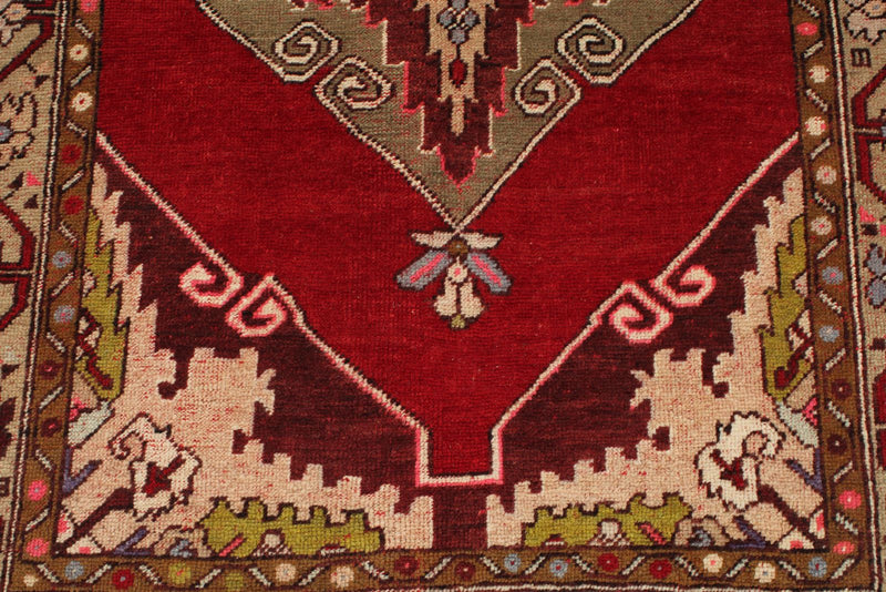 4x11 Red and Green Turkish Tribal Runner
