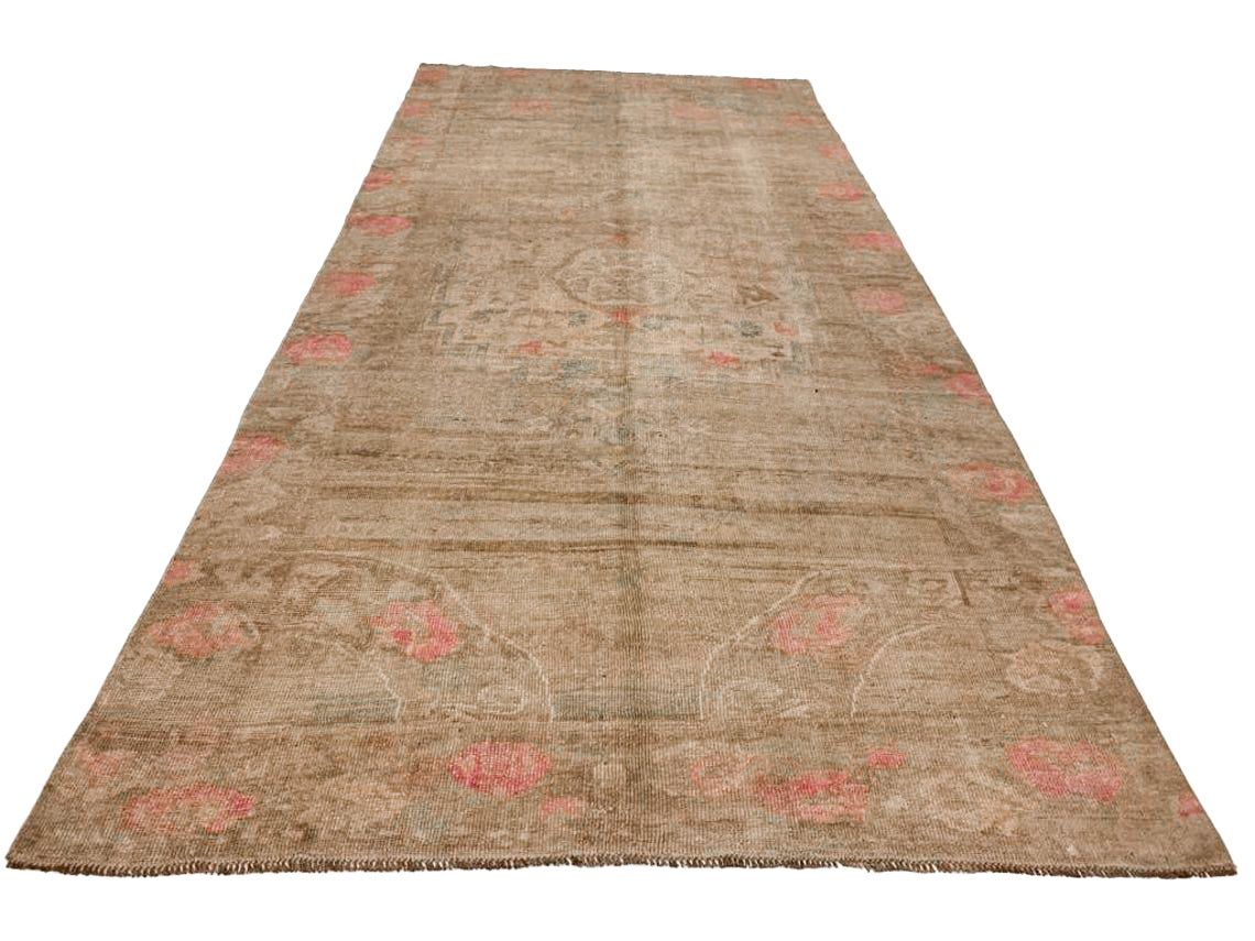 6x12 Beige and Pink Turkish Tribal Runner