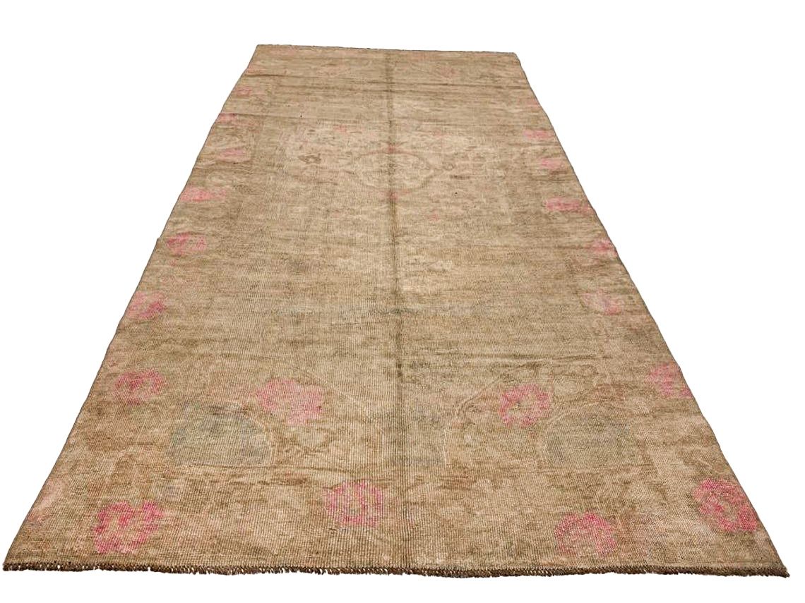 6x12 Beige and Pink Turkish Tribal Runner