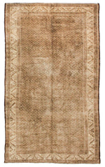 6x10 Brown and Beige Turkish Tribal Rug