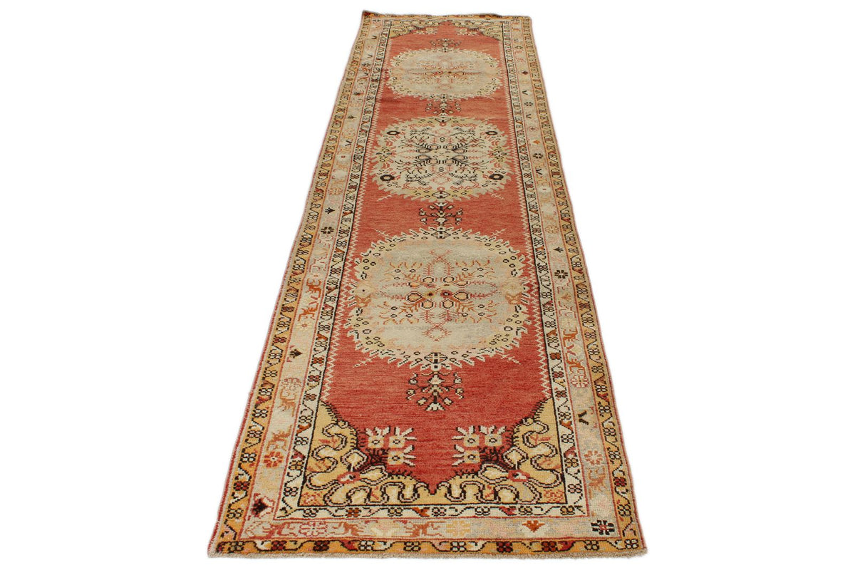 3x13 Red and Gold Turkish Tribal Runner