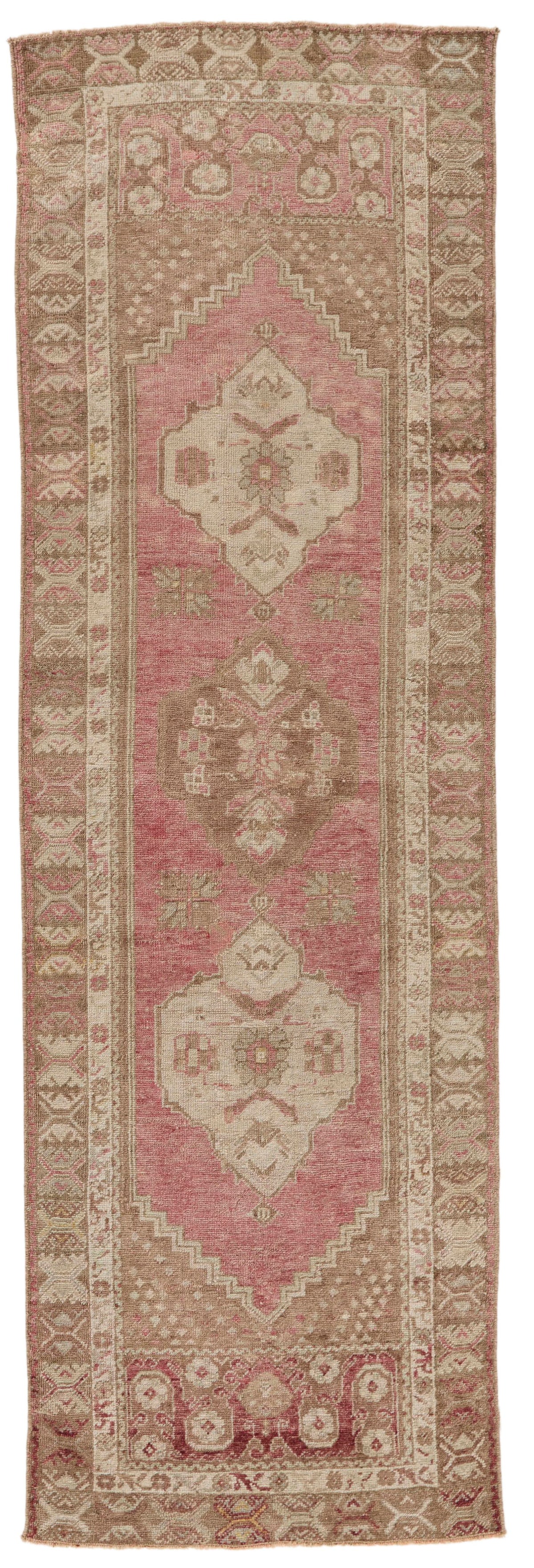 3x8 Red and Beige Turkish Tribal Runner