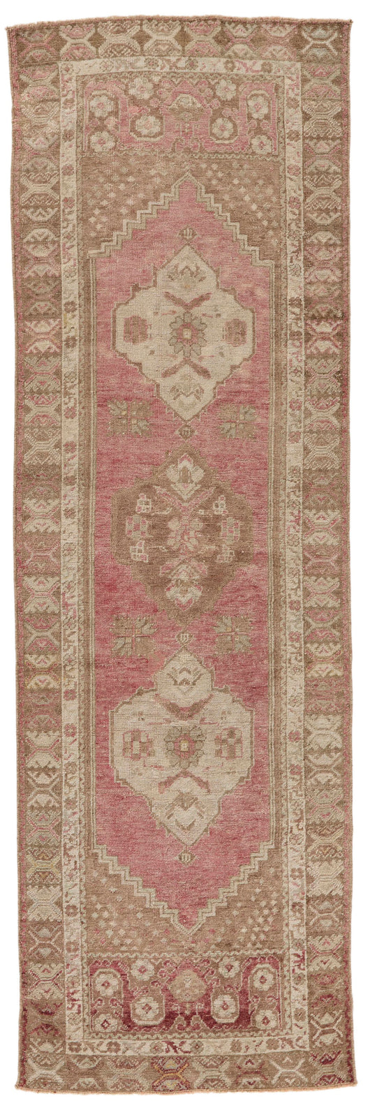 3x8 Red and Beige Turkish Tribal Runner