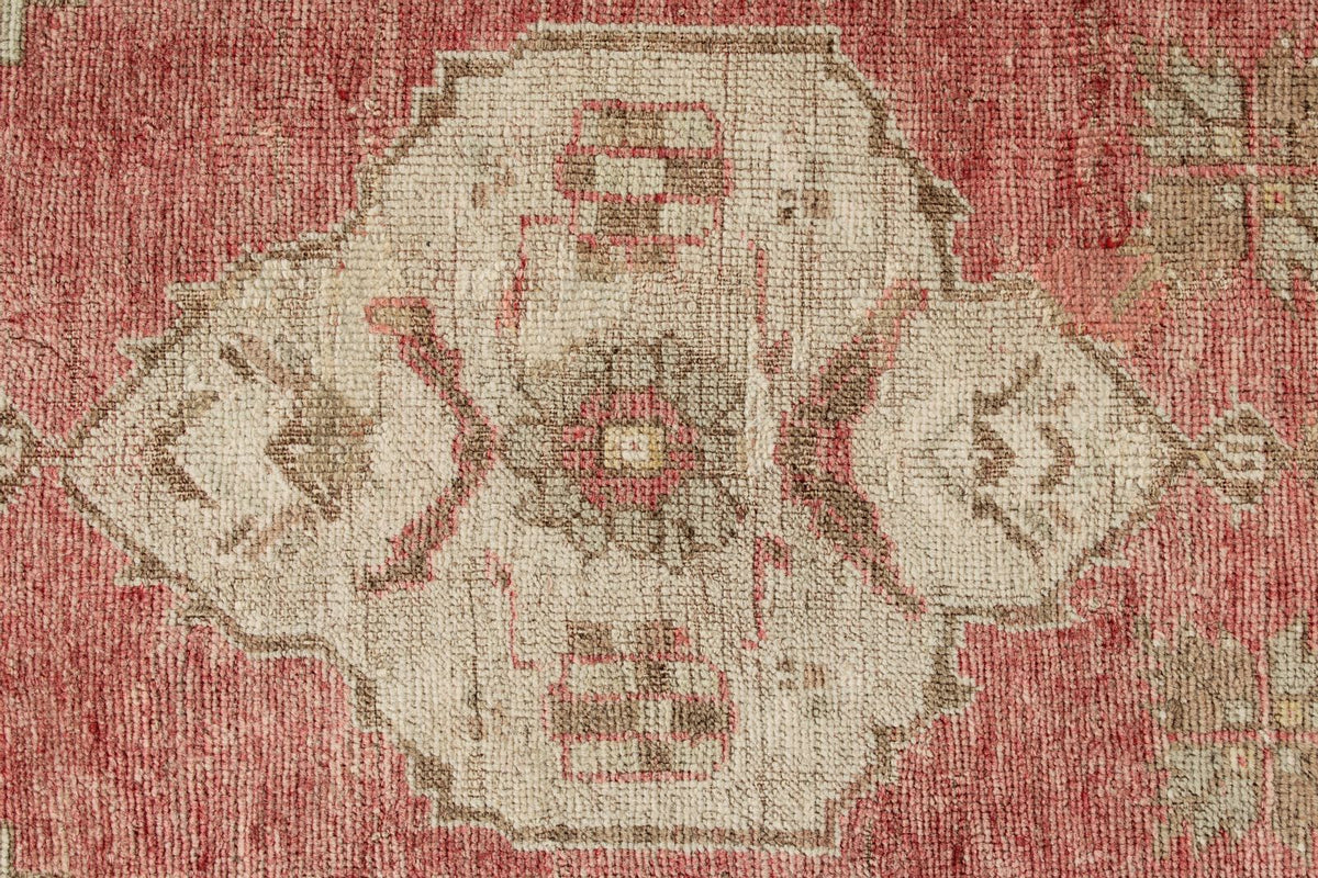 3x8 Red and Beige Turkish Tribal Runner
