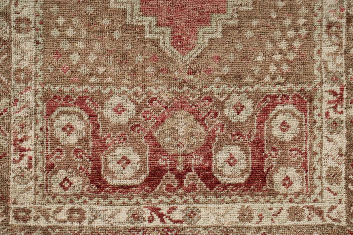 3x8 Red and Beige Turkish Tribal Runner
