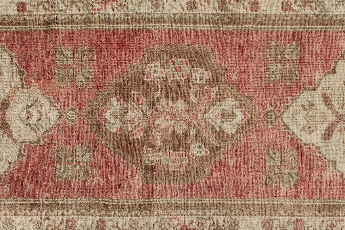 3x8 Red and Beige Turkish Tribal Runner