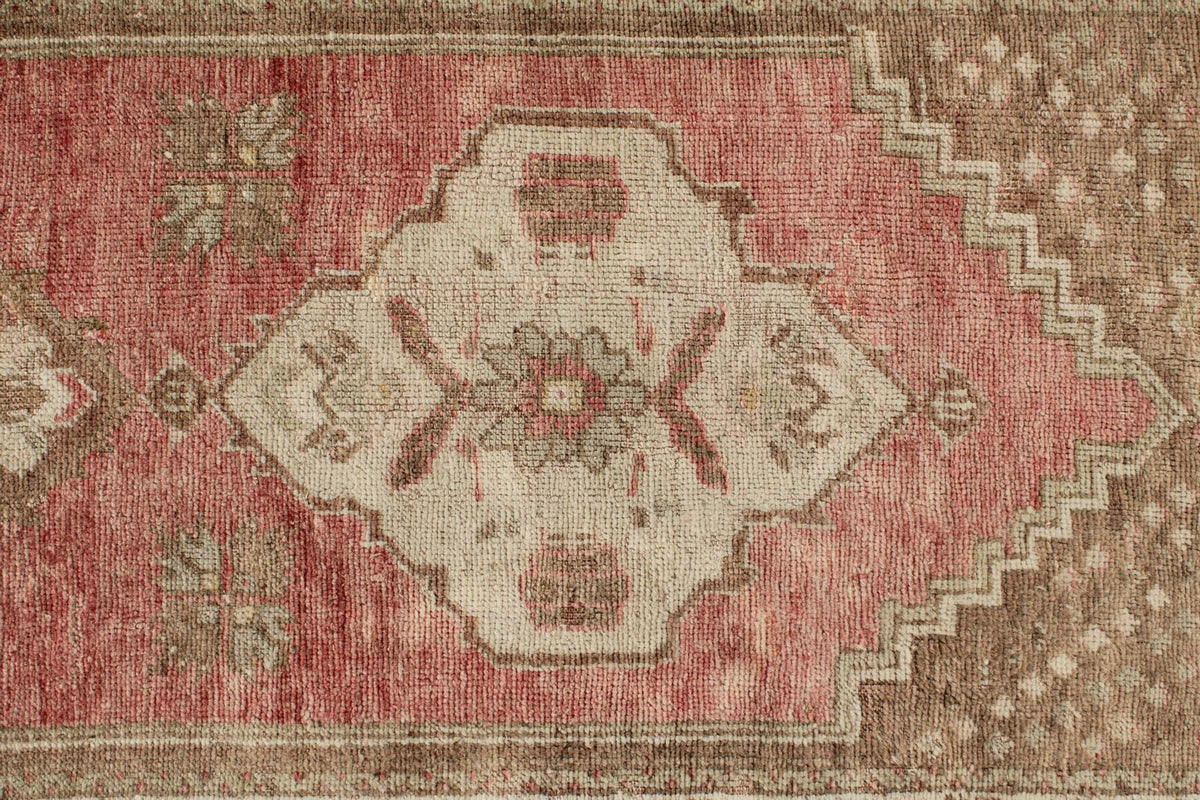 3x8 Red and Beige Turkish Tribal Runner