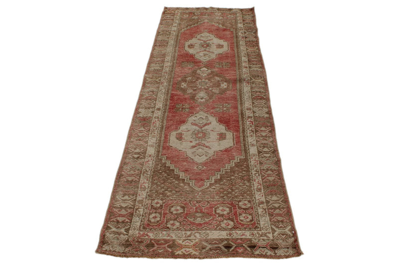 3x8 Red and Brown Turkish Tribal Runner