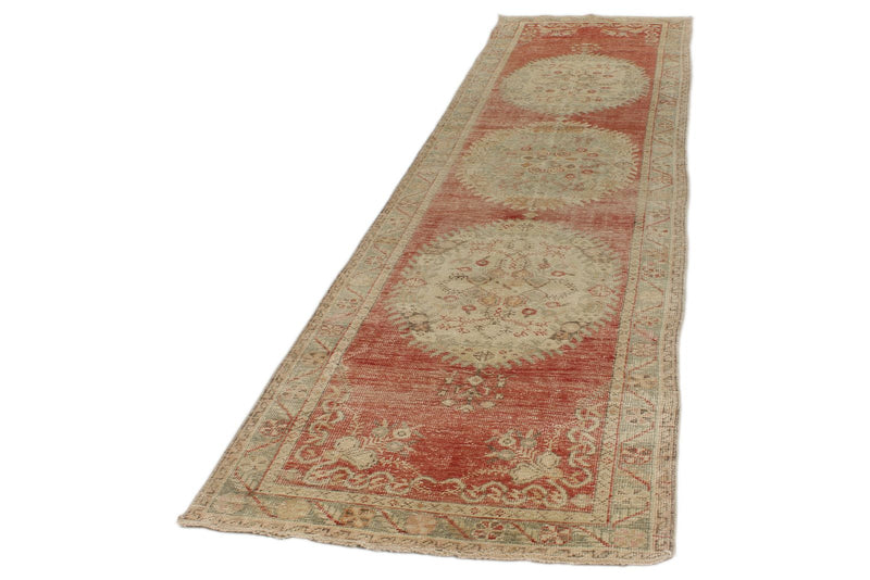 3x12 Red and Green Turkish Tribal Runner