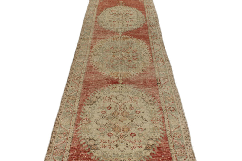 3x12 Red and Green Turkish Tribal Runner