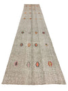 4x18 Gray and Multicolor Turkish Tribal Runner