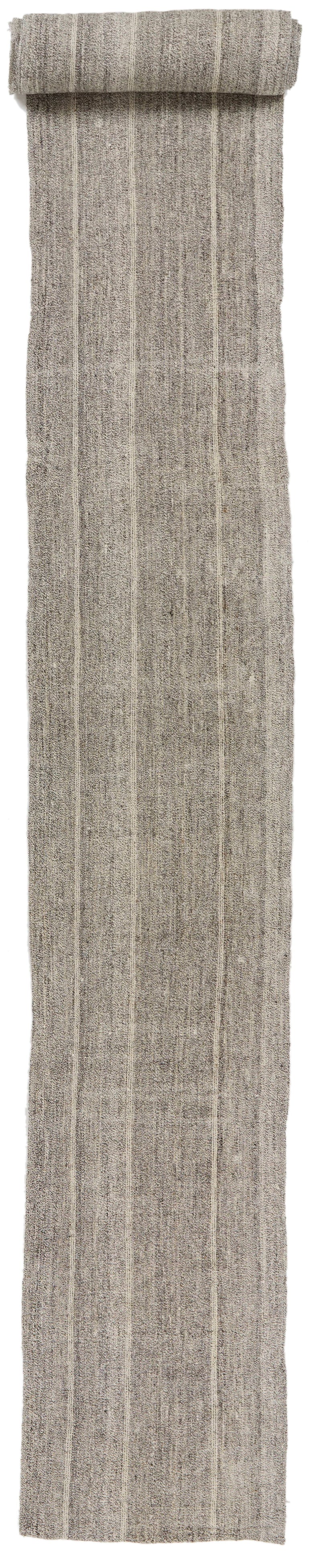 2x37 Gray and Beige Turkish Tribal Runner