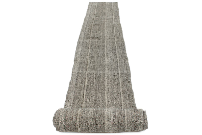 2x37 Gray and Beige Turkish Tribal Runner