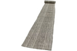 2x37 Gray and Beige Turkish Tribal Runner