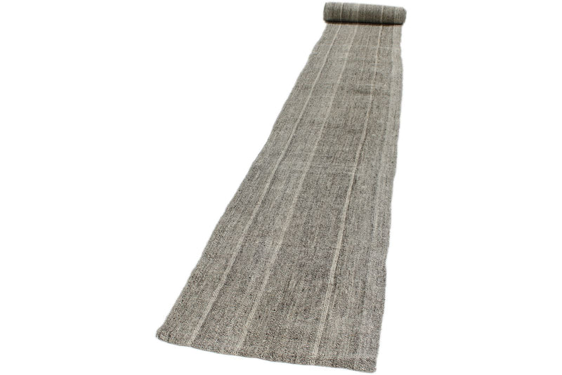 2x37 Gray and Beige Turkish Tribal Runner