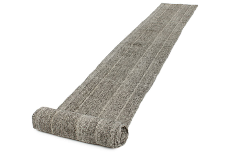 2x37 Gray and Beige Turkish Tribal Runner