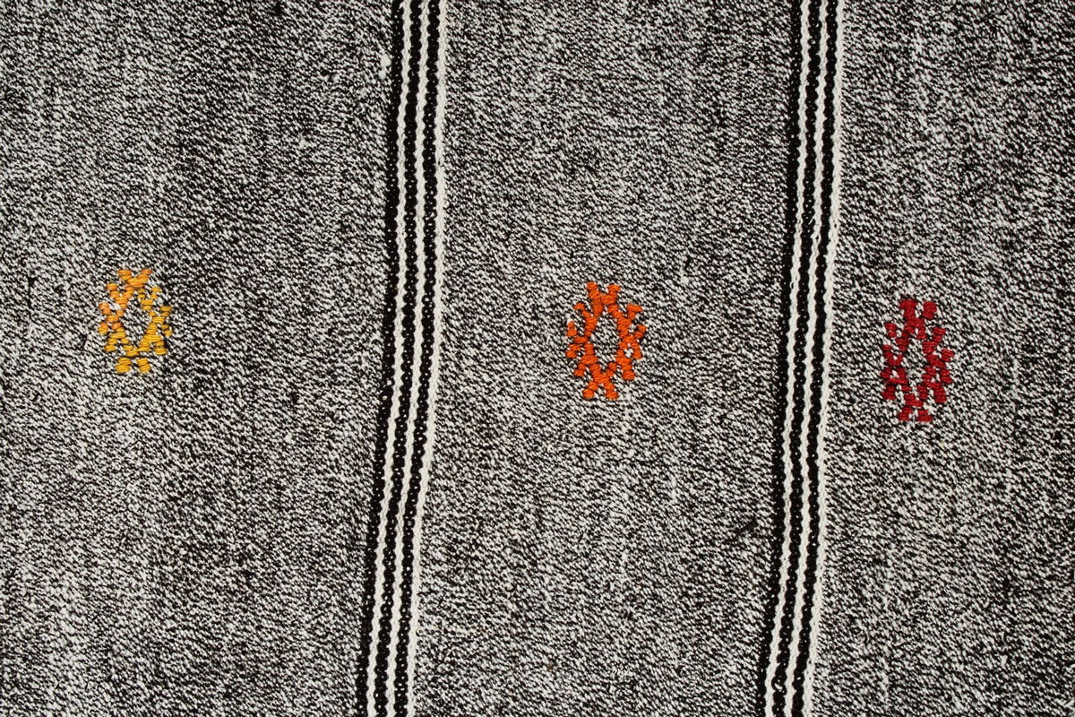 8x8 Gray and Beige Turkish Tribal Rug