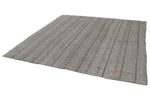 8x8 Gray and Beige Turkish Tribal Rug