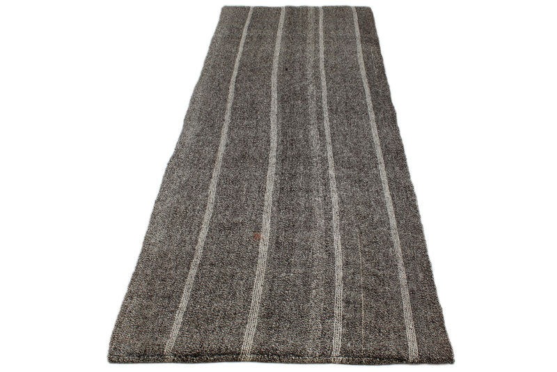 3x10 Brown and Ivory Turkish Tribal Runner