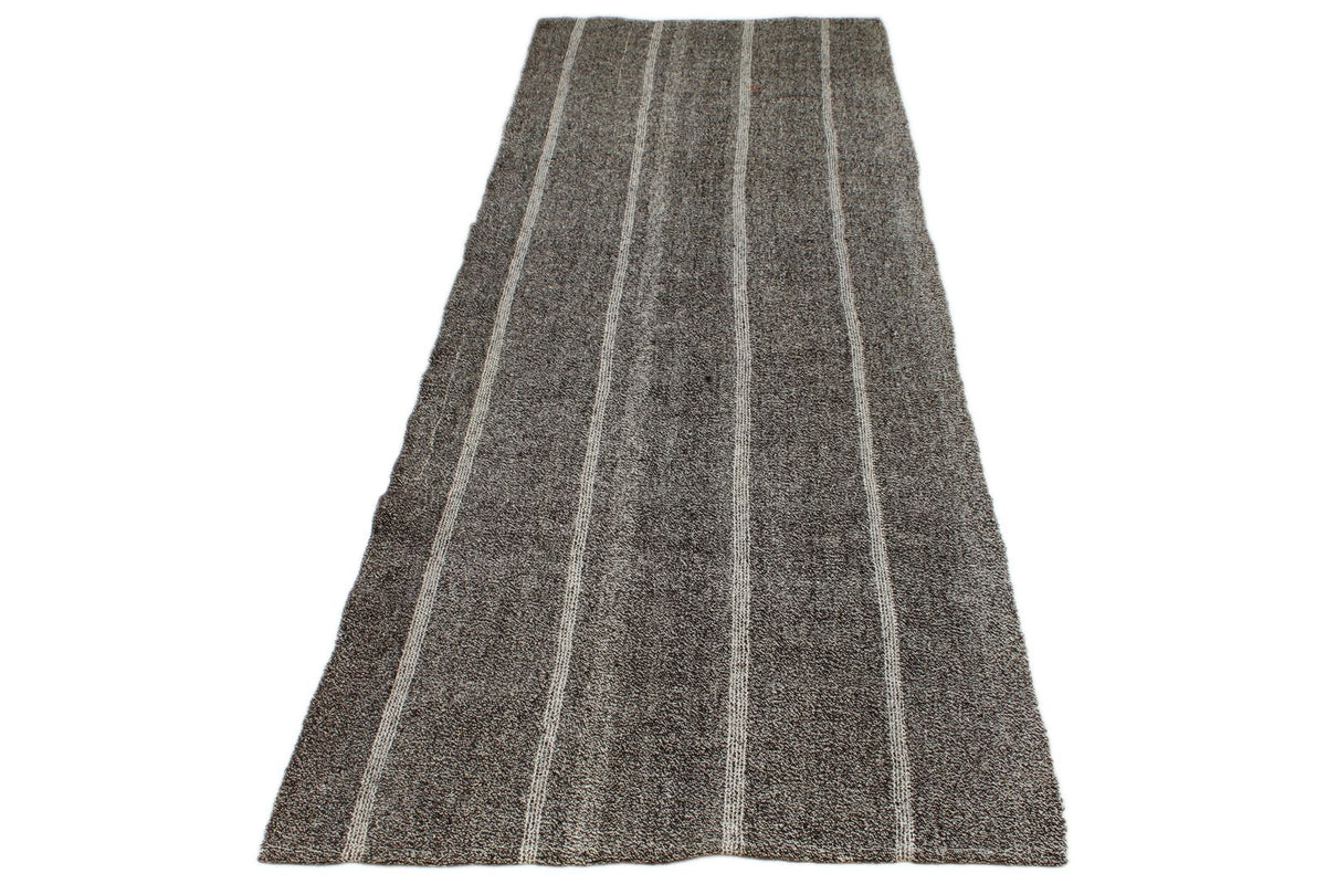 3x10 Brown and Ivory Turkish Tribal Runner