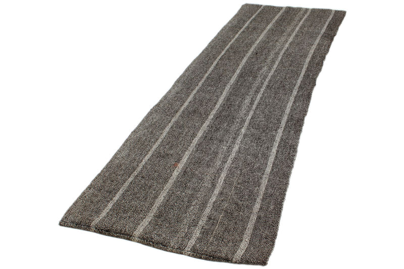 3x10 Brown and Ivory Turkish Tribal Runner
