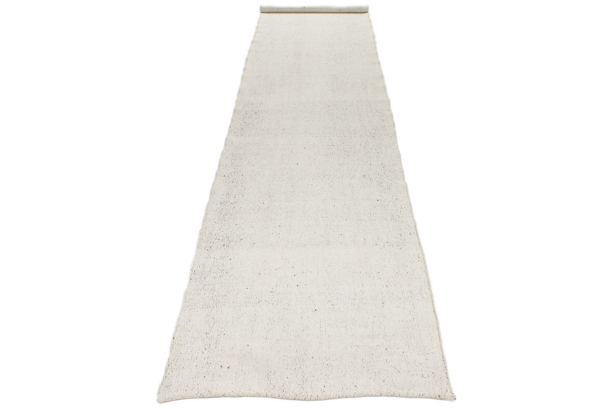 3x15 Off White and Off White Turkish Tribal Runner