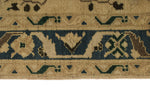 5x10 Blue and Ivory Turkish Tribal Rug