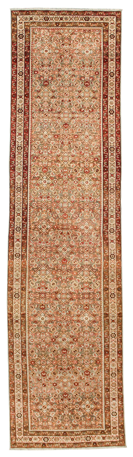 3x13 Ivory and Red Persian Runner