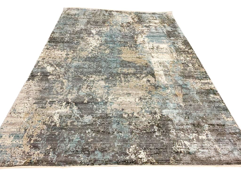 7x10 Gray and Blue Turkish Antep Rug