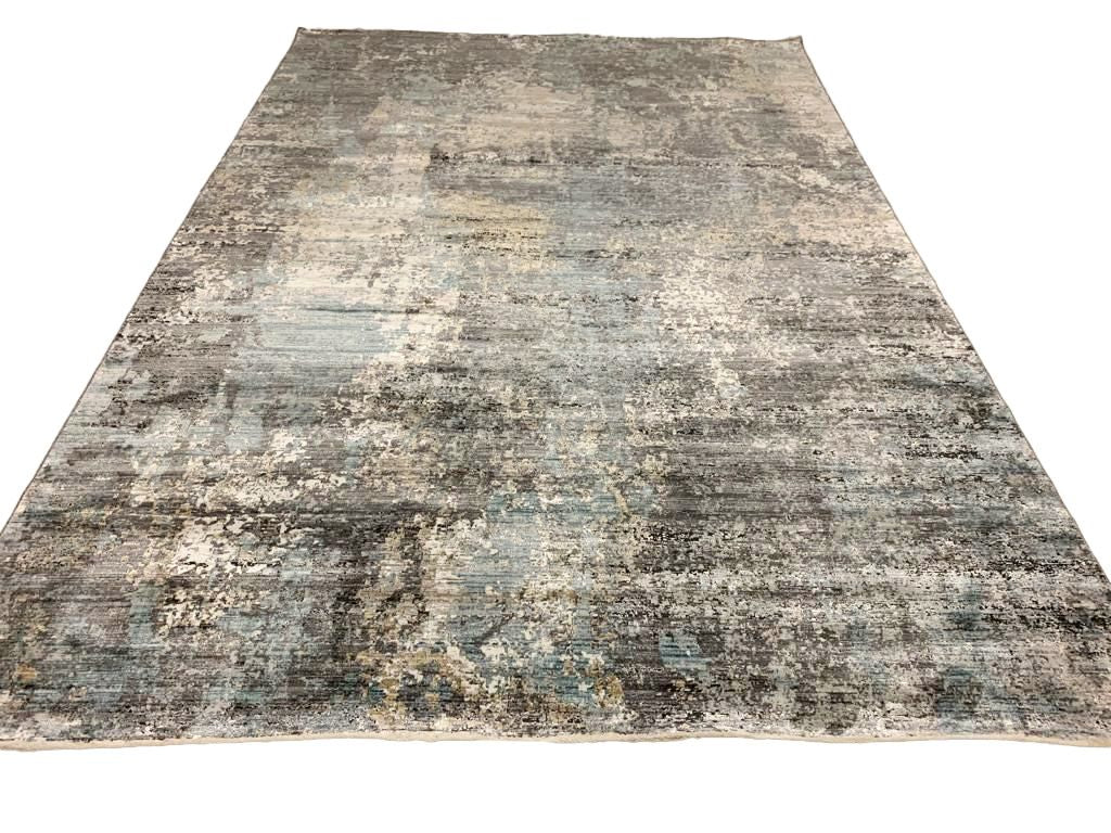 7x10 Gray and Blue Turkish Antep Rug