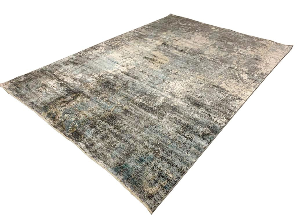 7x10 Gray and Blue Turkish Antep Rug