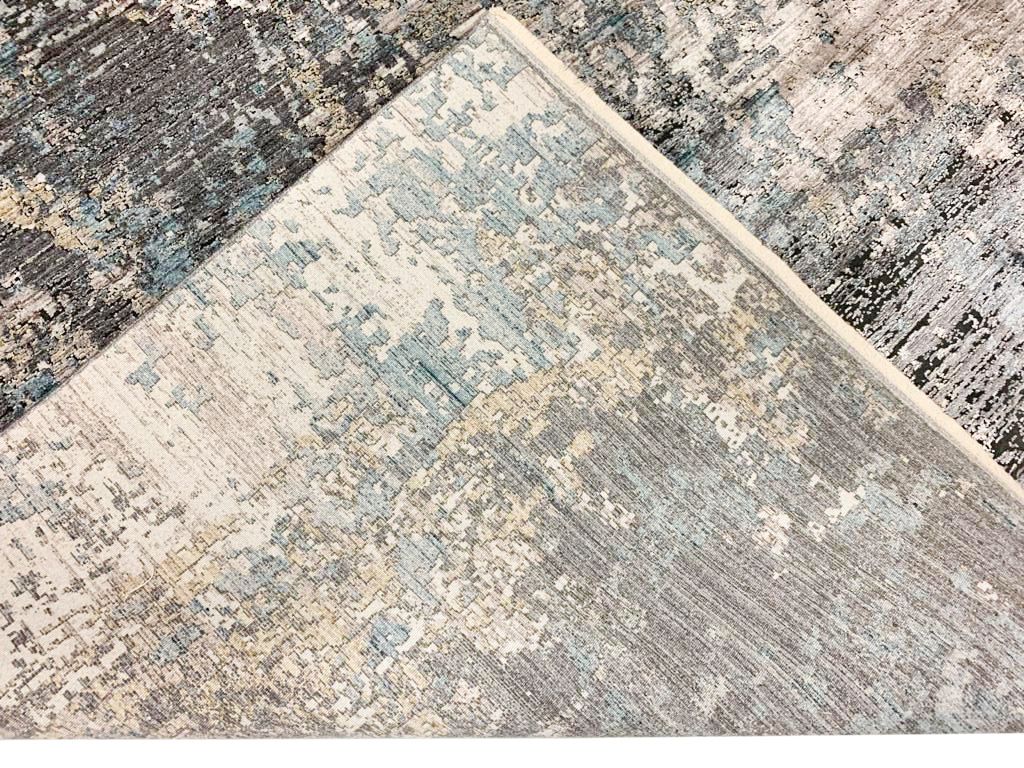 7x10 Gray and Blue Turkish Antep Rug