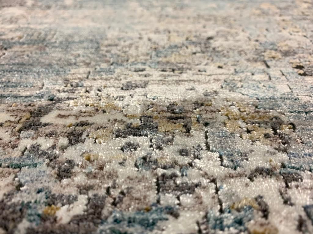 7x10 Gray and Blue Turkish Antep Rug