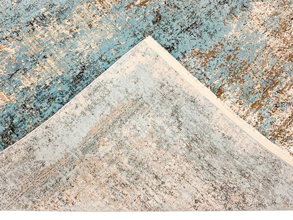 5x8 Blue and Beige Turkish Antep Rug