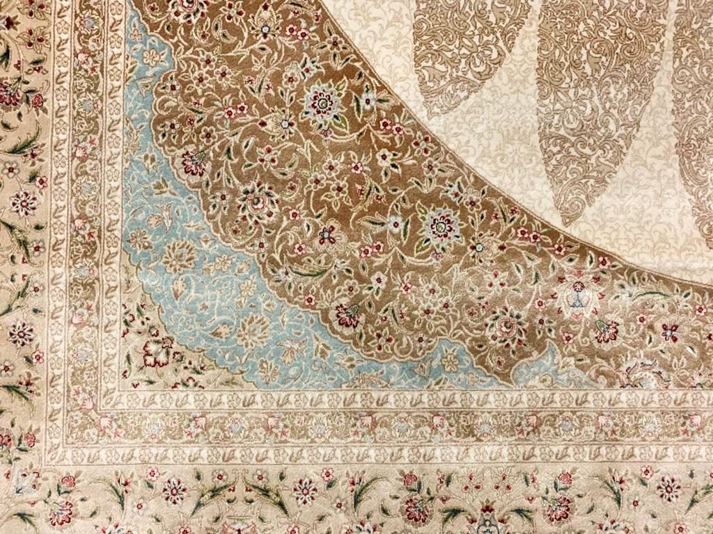 7x10 Beige and Blue Turkish Antep Rug