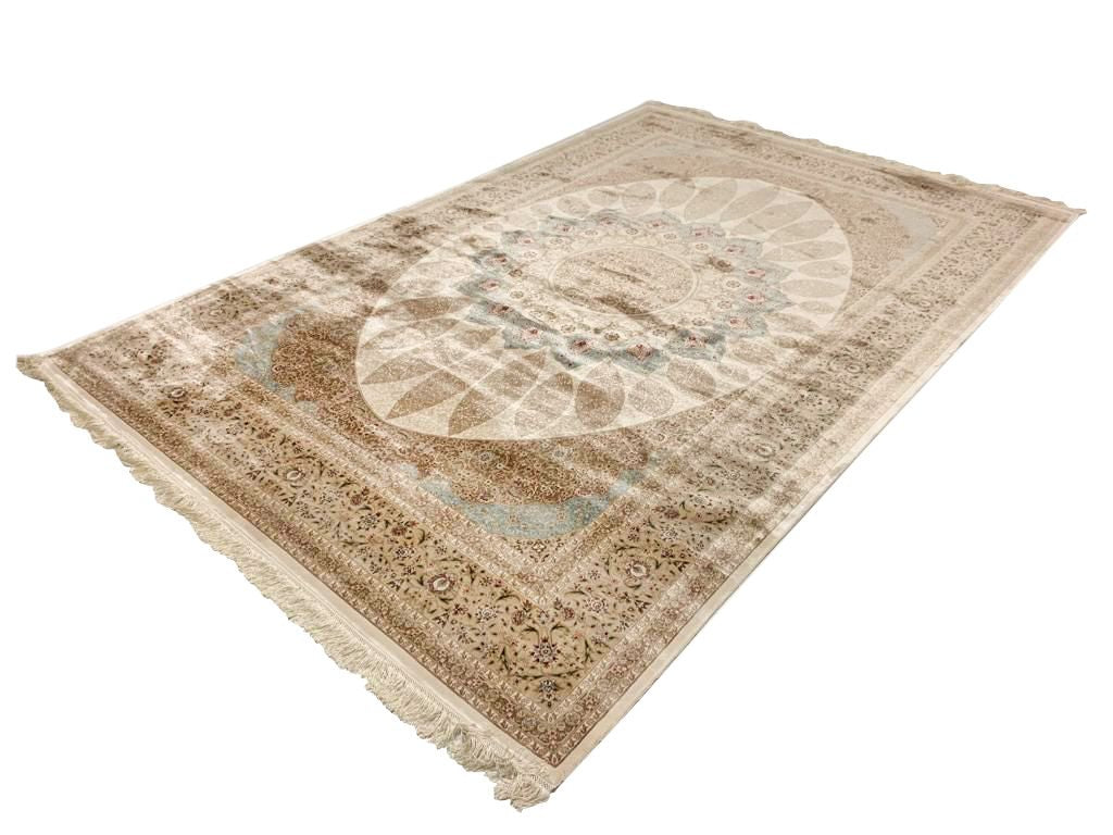 7x10 Beige and Blue Turkish Antep Rug
