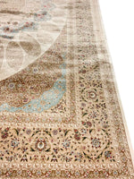 7x10 Beige and Blue Turkish Antep Rug